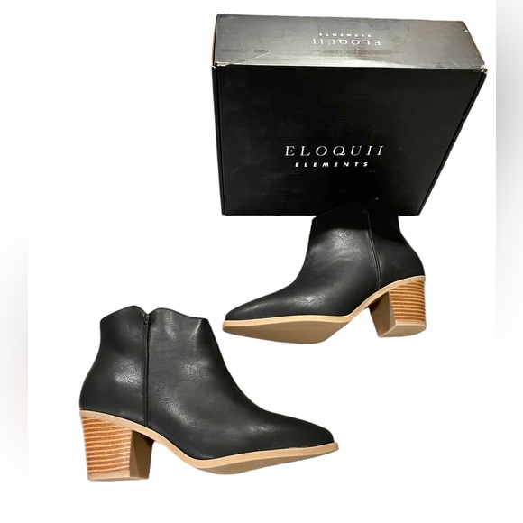 Black Ankle Boot Size 9.5 Wide With 2.5” Heel Booties NEW By Eloquii - Picture 3 of 7